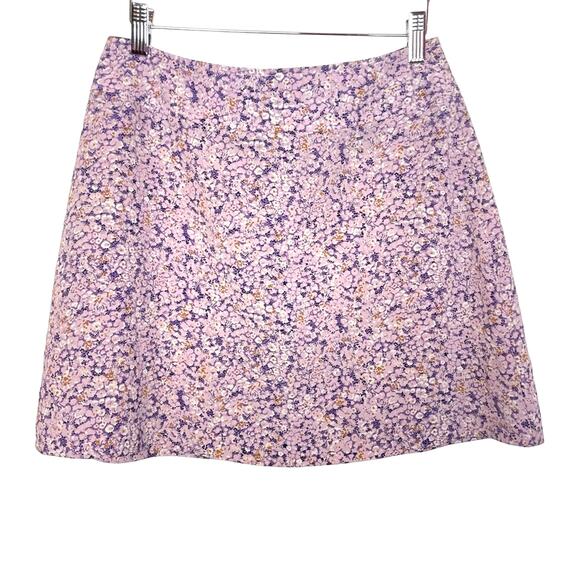 Vintage Floral Mini Skirt Pink Purple Small - Picture 1 of 7